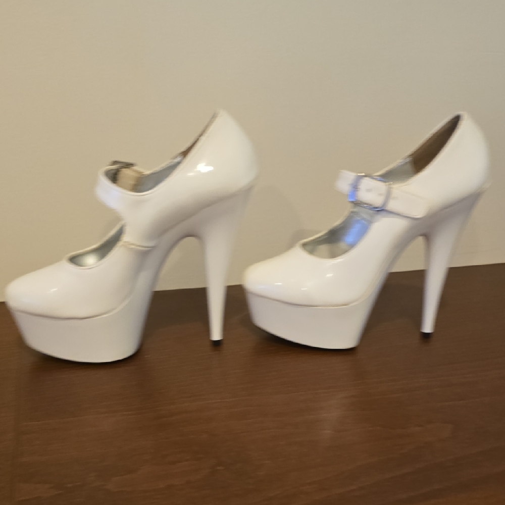Elegant White Platform Heels